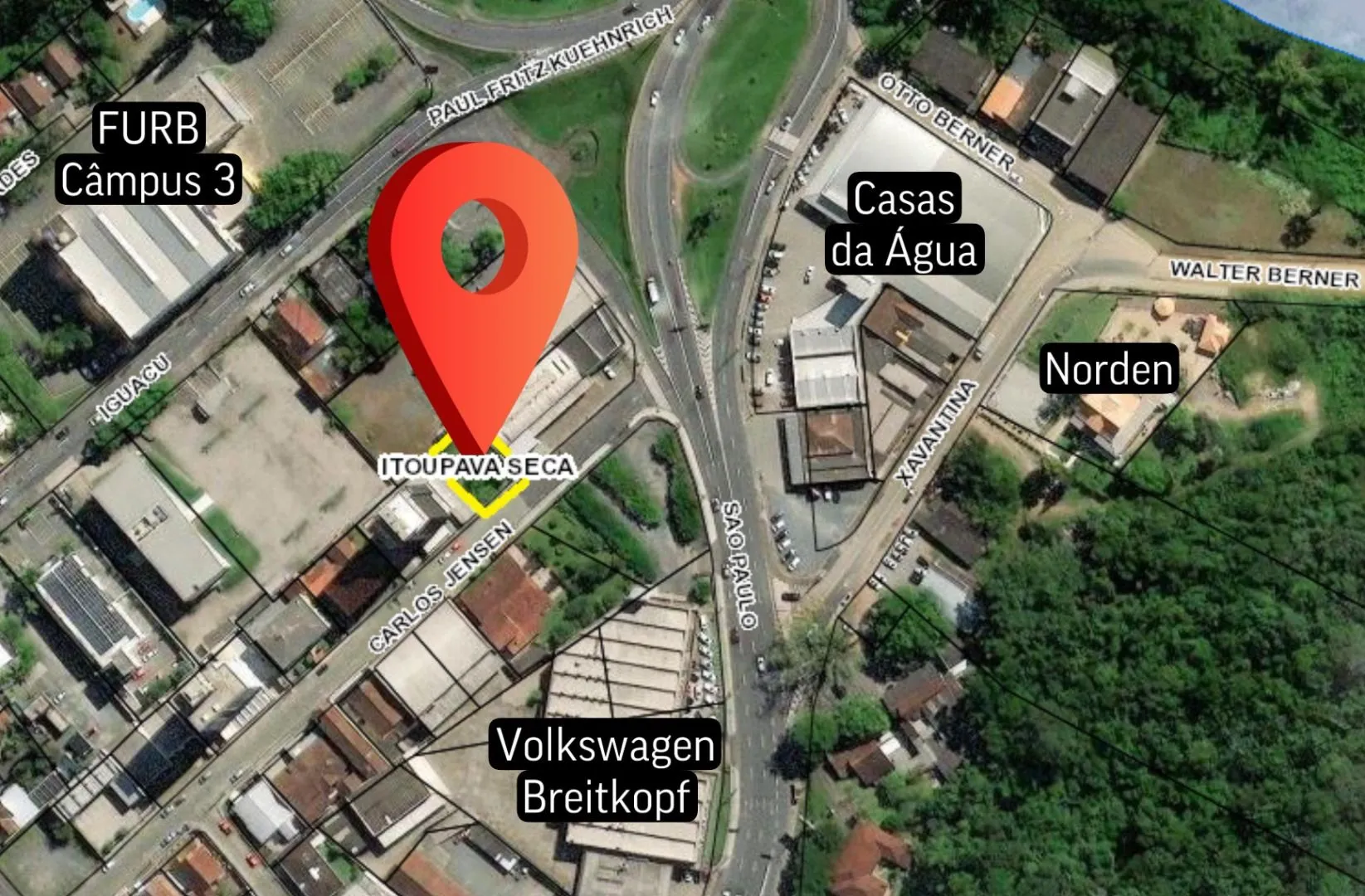 Terreno à venda, 337m² na região do bairro Itoupava Seca, próximo à Rua Walter Berner, Blumenau