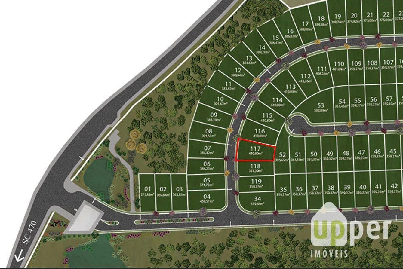 Terreno à venda, 410m² na região do bairro Ponta Aguda, próximo à Rua Silvano Cândido da Silva Sênior, Blumenau