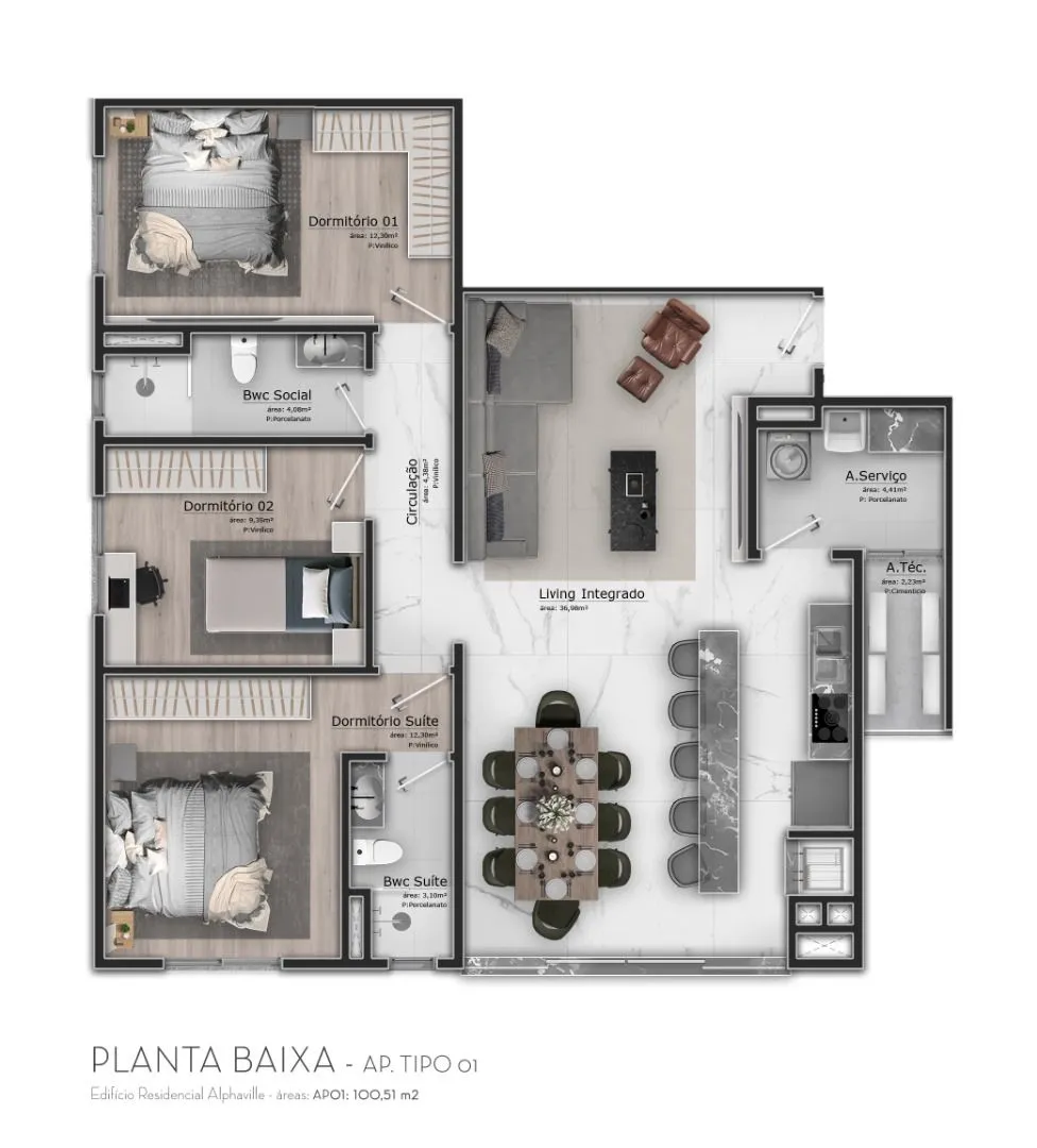 Apartamento à venda com 3 quartos, sendo 1 suíte, 2 vagas, 171m² na região do bairro Vorstadt, próximo à Rua Silvano Cândido da Silva Sênior, Blumenau