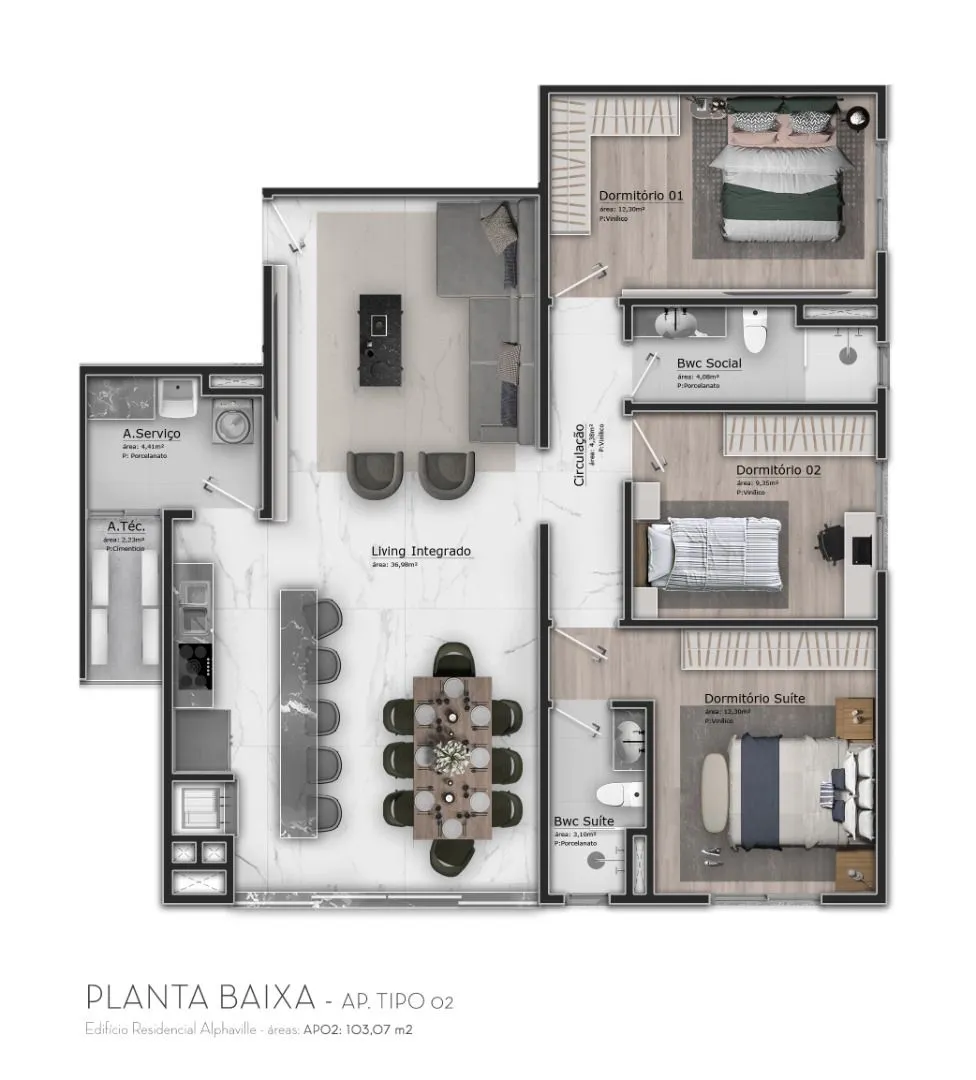 Apartamento à venda com 3 quartos, sendo 1 suíte, 2 vagas, 171m² na região do bairro Vorstadt, próximo à Rua Silvano Cândido da Silva Sênior, Blumenau